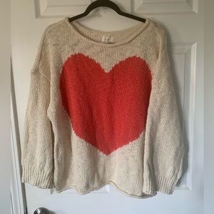 Loft slouchy heart sweater